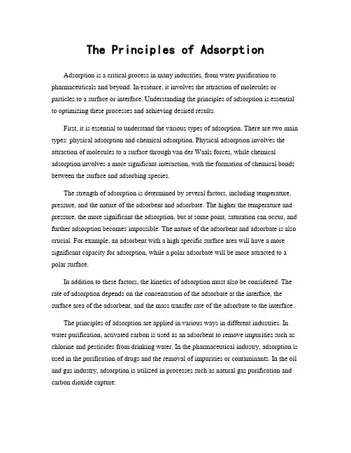 The Principles of Adsorption