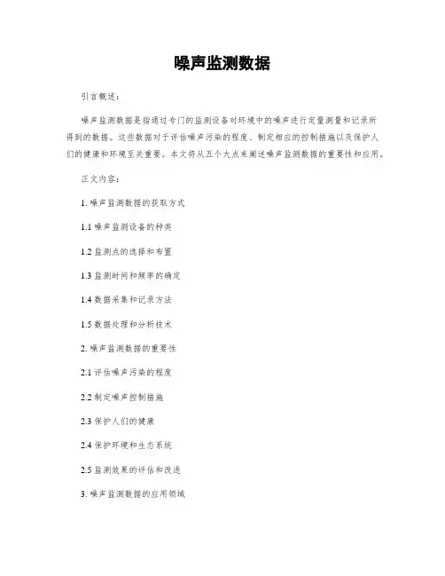 噪声监测数据