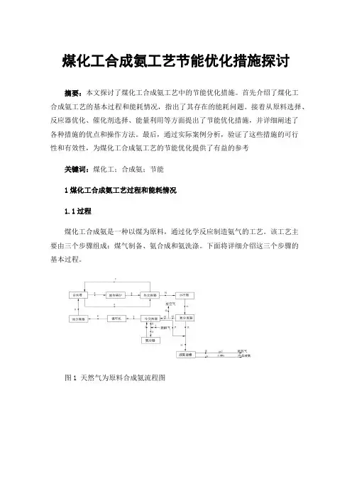 煤化工合成氨工艺节能优化措施探讨