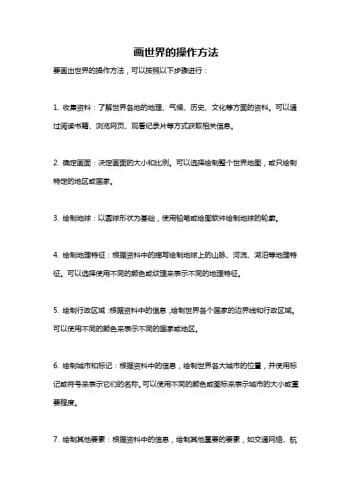 画世界的操作方法