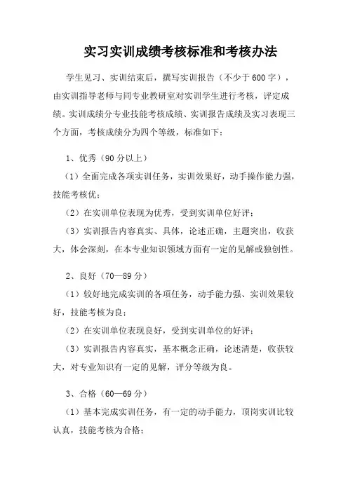 实习实训考核办法