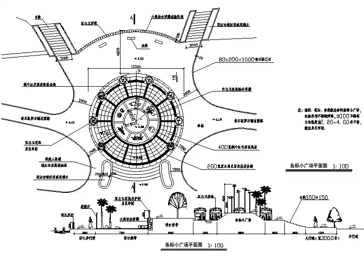 【设计图纸】景点景观竖向设计施工图026(精选CAD图例)