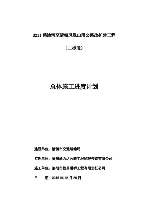 总体施工进度计划