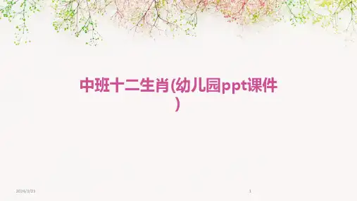 2024年度中班十二生肖(幼儿园ppt课件)