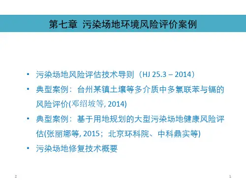 污染场地风险评价PPT参考幻灯片