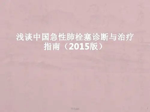 中国急性肺栓塞指南