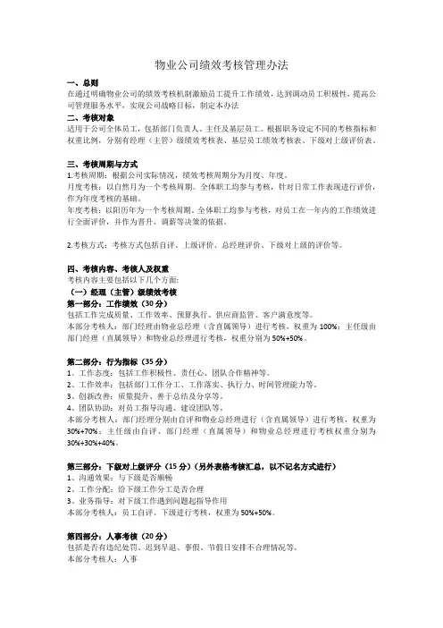 绩效考核管理办法