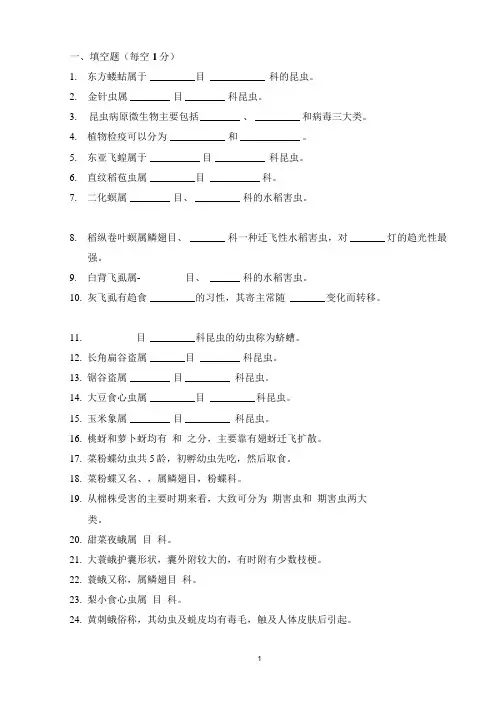 昆虫种类识别试题2