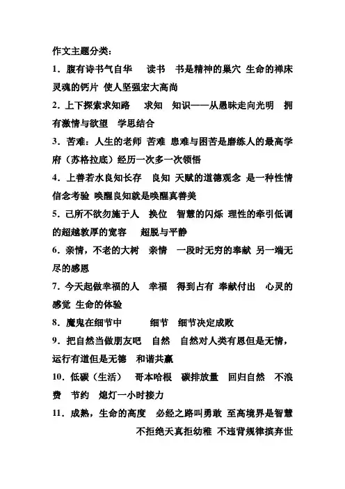 作文主题分类