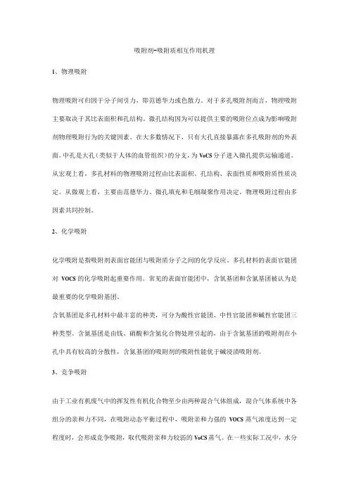 吸附剂-吸附质相互作用机理