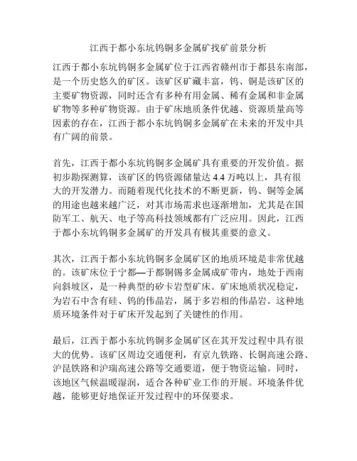江西于都小东坑钨铜多金属矿找矿前景分析