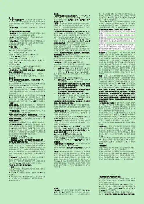 建筑声环境复习资料