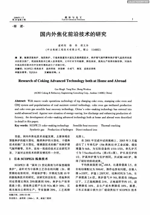 国内外焦化前沿技术的研究