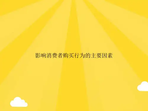 影响消费者购买行为的主要因素PPT优秀版