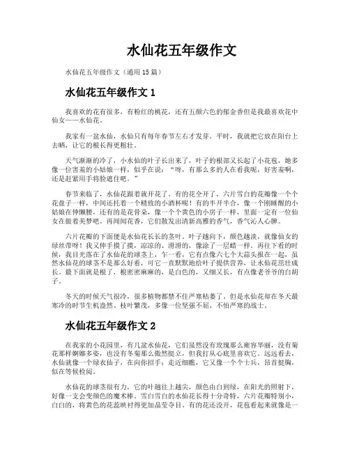 水仙花五年级作文