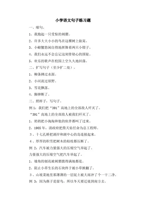 小学语文句子练习题