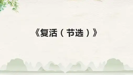 《复活(节选)》课件