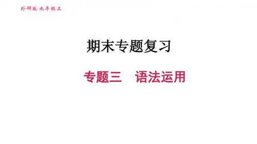 外研版九年级英语上册期末复习课件：专题三 语法运用(共45张PPT)