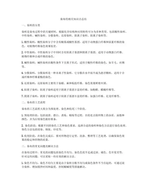 染布的相关知识点总结