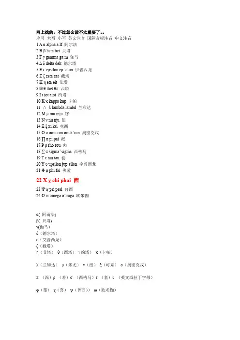数学符号及读法