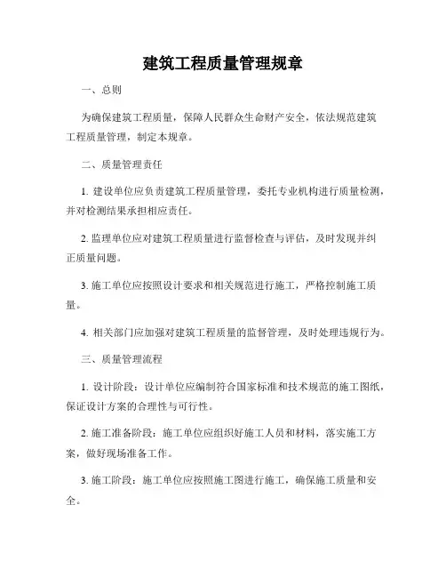 建筑工程质量管理规章