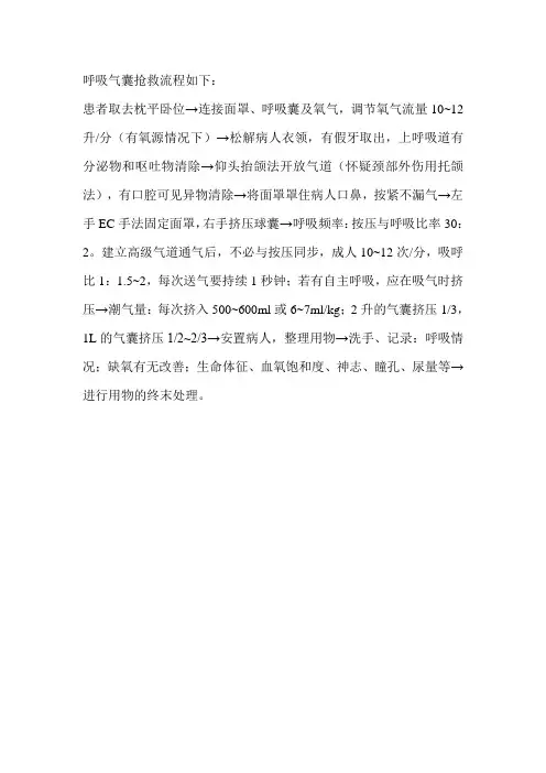 呼吸气囊抢救流程