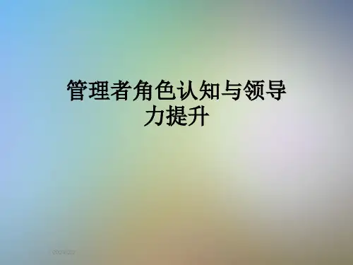 管理者角色认知与领导力提升