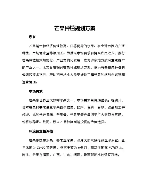 芒果种植规划方案
