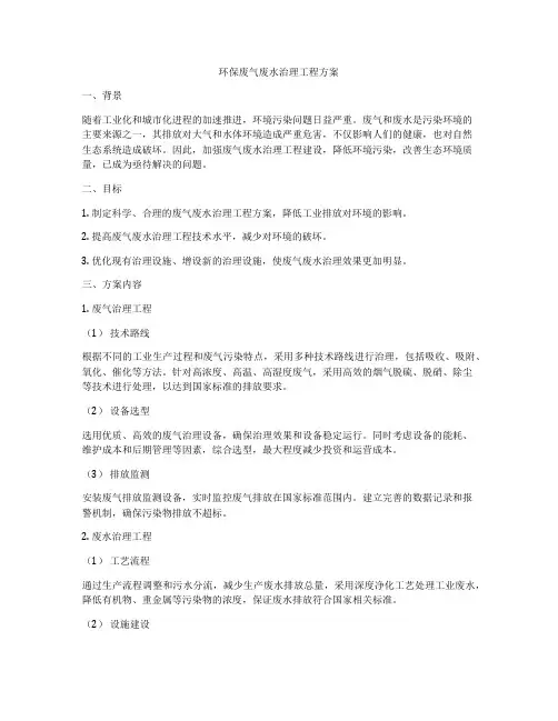 环保废气废水治理工程方案