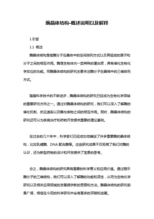 酶晶体结构-概述说明以及解释