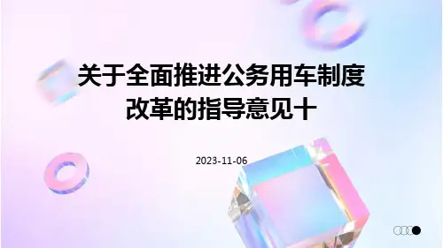 关于全面推进公务用车制度改革的指导意见十