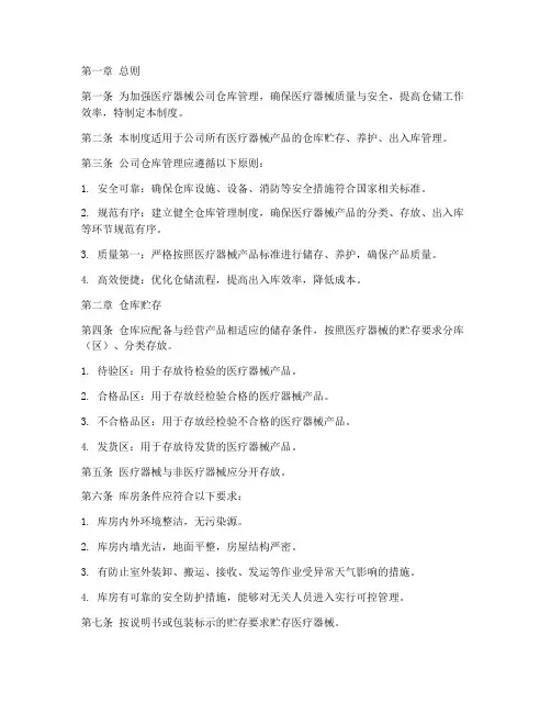 医药器械公司仓库管理制度