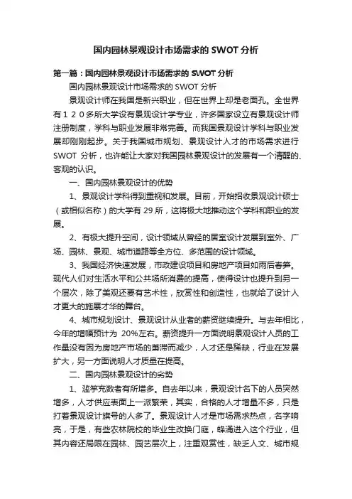 国内园林景观设计市场需求的SWOT分析