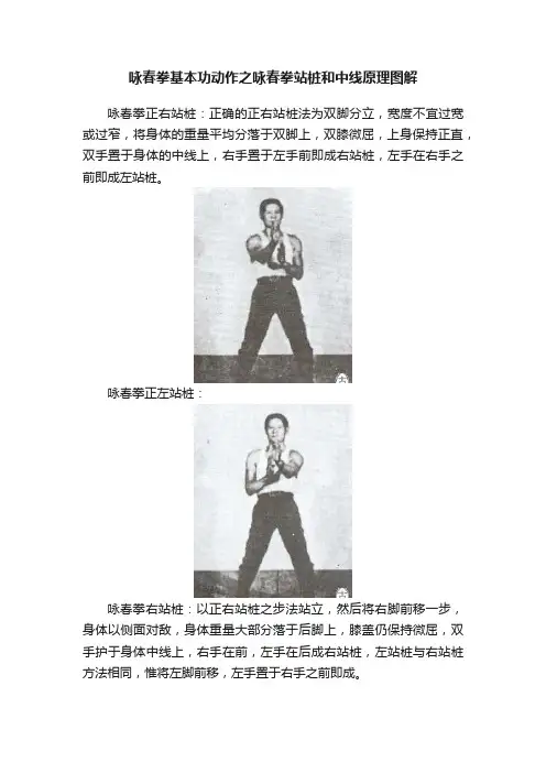 咏春拳基本功动作之咏春拳站桩和中线原理图解