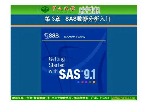 第三讲  SAS数据分析入门