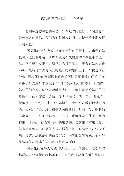我们家的“阿豆仔”_1000字