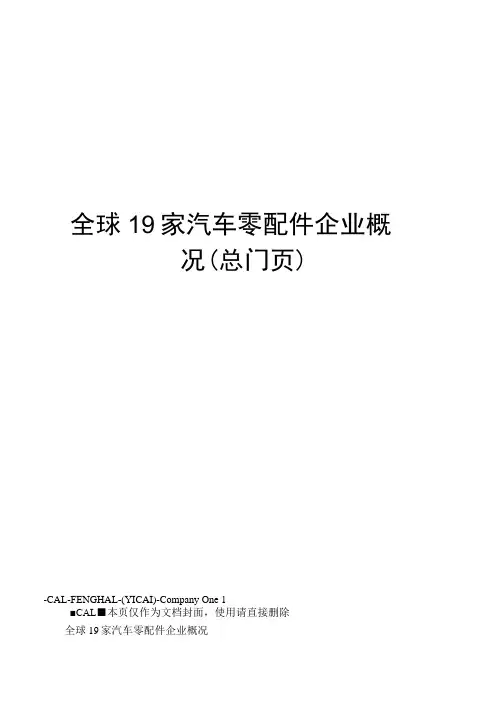 全球19家汽车零配件企业概况