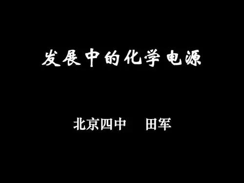 发展中的化学电源
