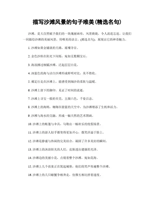 描写沙滩风景的句子唯美(精选100句)