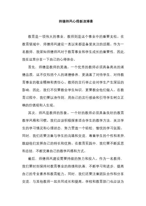 师德师风心得新浪博客