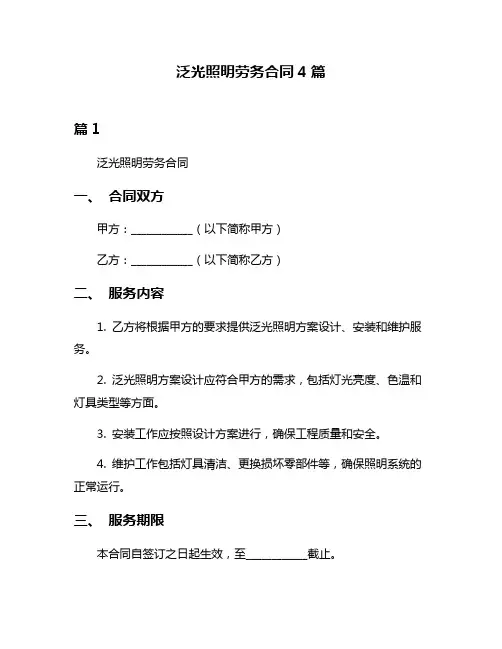 泛光照明劳务合同4篇