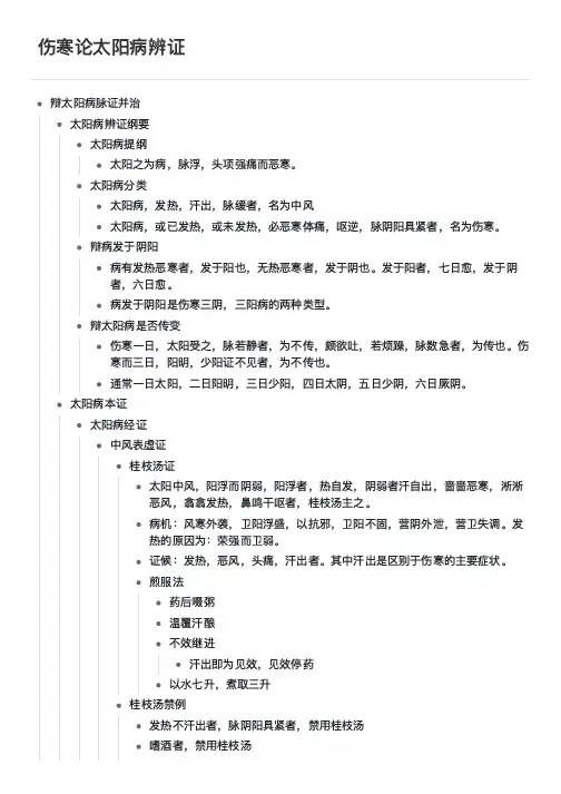 伤寒论太阳病辨证