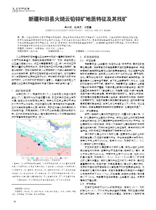 新疆和田县火烧云铅锌矿地质特征及其找矿