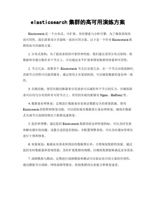 elasticsearch集群的高可用演练方案