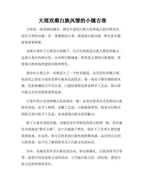 大理双廊白族风情的小镇古巷