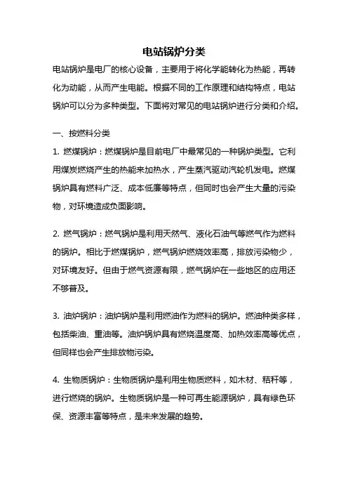 电站锅炉分类