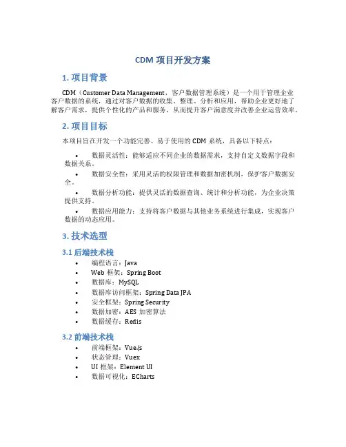 cdm项目开发方案