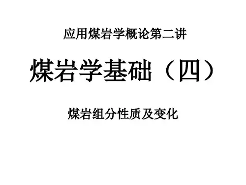 煤岩组分性质及变化