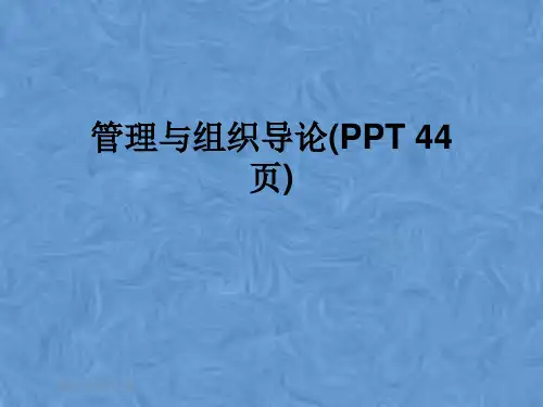 管理与组织导论(PPT 44页)