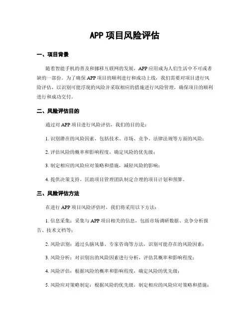 APP项目风险评估